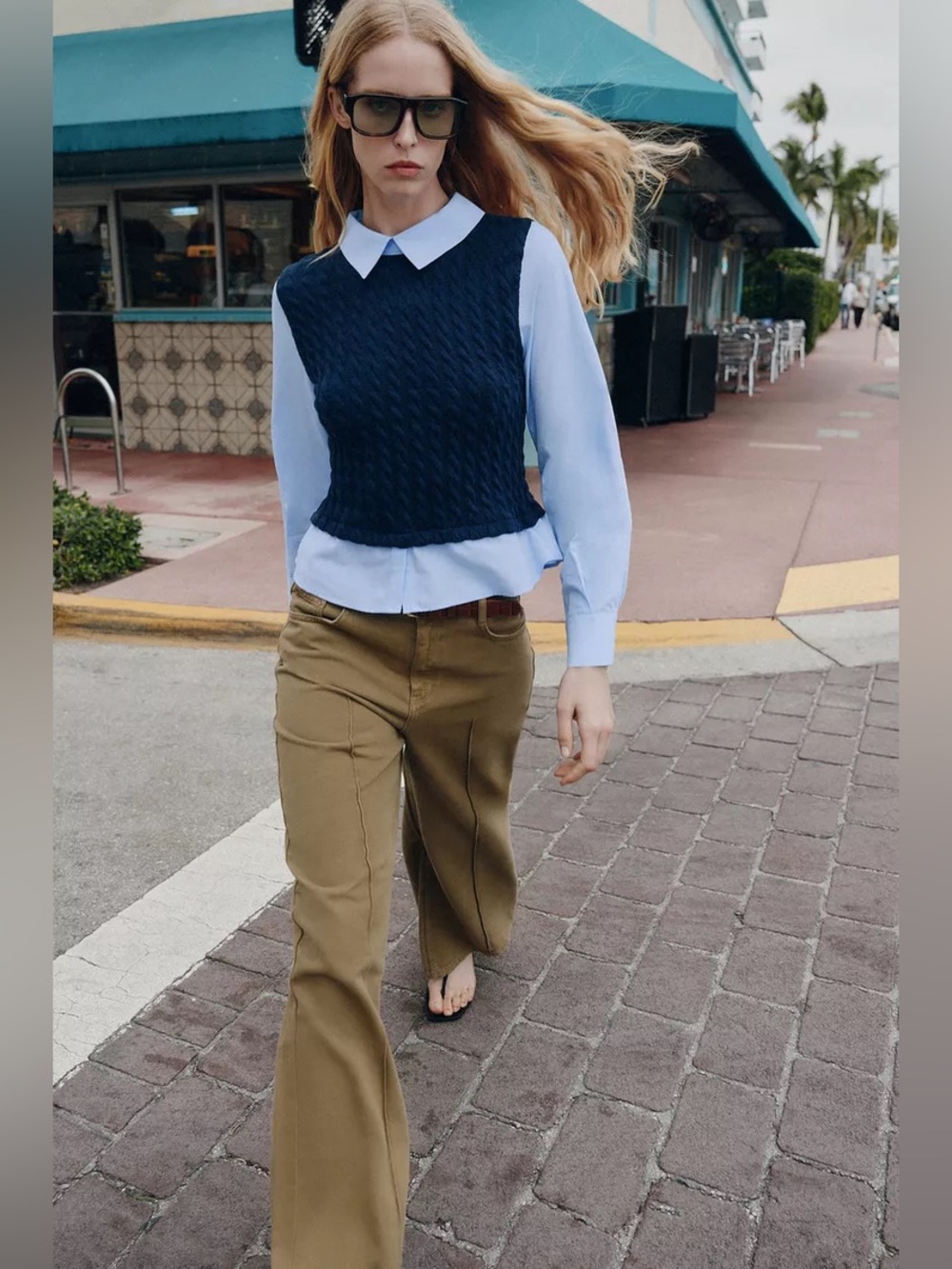 NWT Zara COMBINED POPLIN SHIRT